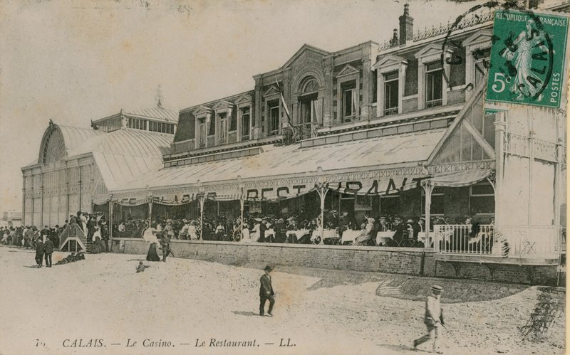 Calais, kasyno, restauracja. Pocztówka wysłana 14 sierpnia 1913 r. autorstwa French Photographer