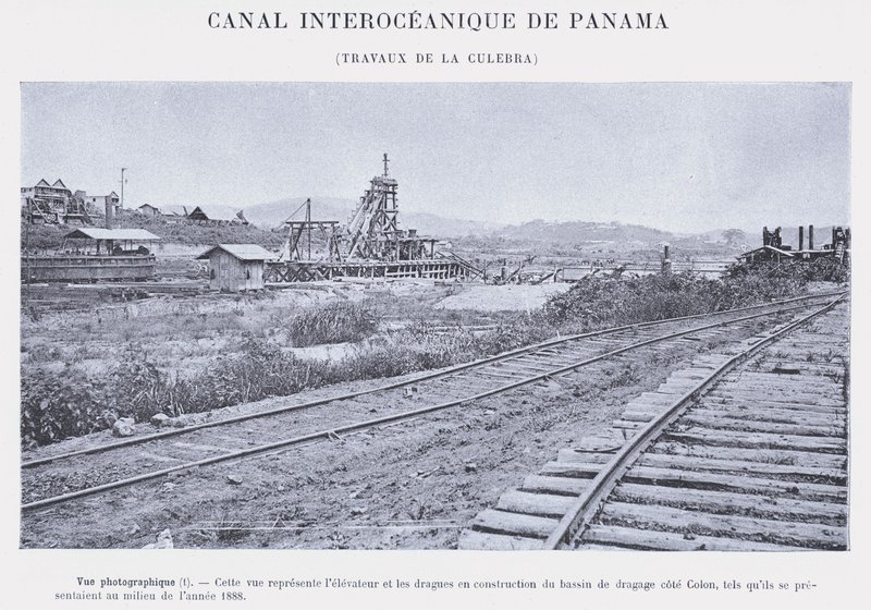 Panama Interoceanic Canal, Culebra Works (zdjęcie czarno-białe) autorstwa French Photographer