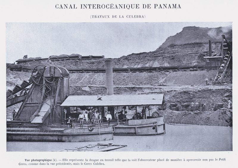Panama Interoceanic Canal, Culebra Works (zdjęcie czarno-białe) autorstwa French Photographer