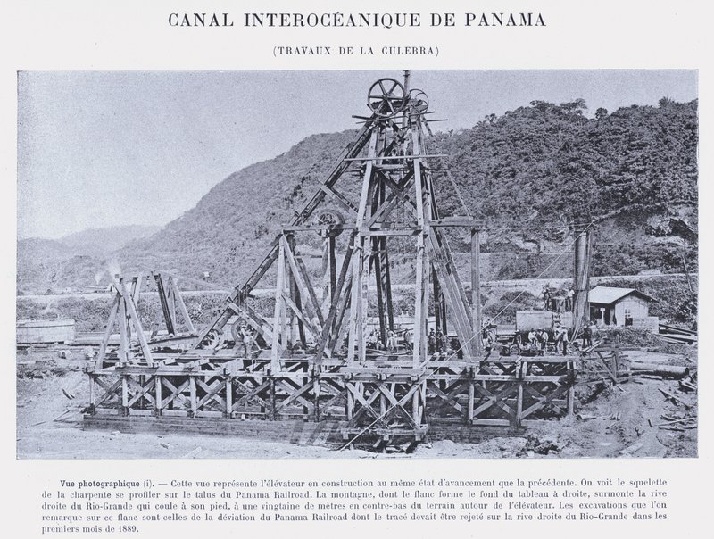 Panama Interoceanic Canal, Culebra Works (zdjęcie czarno-białe) autorstwa French Photographer