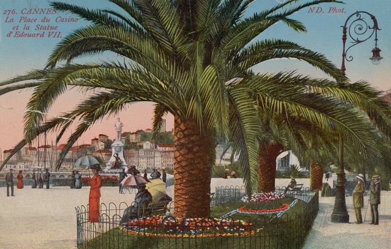 Cannes - Place du Casino i pomnik króla Anglii Edwarda VII. Pocztówka wysłana w 1913 roku. autorstwa French Photographer