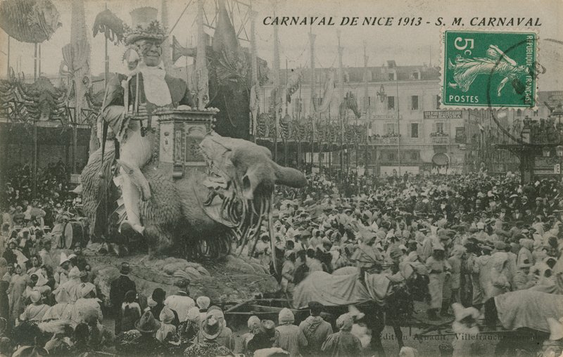 Carnaval de Nice 1913. Pocztówka wysłana w 1913 roku. autorstwa French Photographer