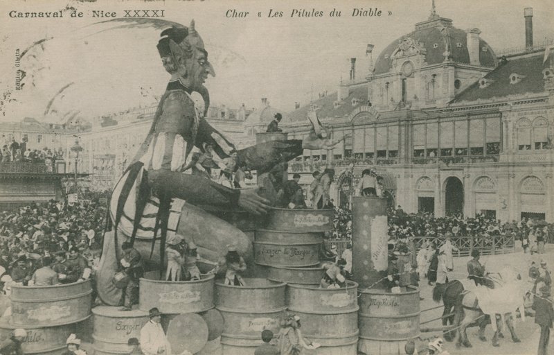 Miły karnawał, Char, Les Pilules du Diable. Pocztówka wysłana w 1913 roku. autorstwa French Photographer