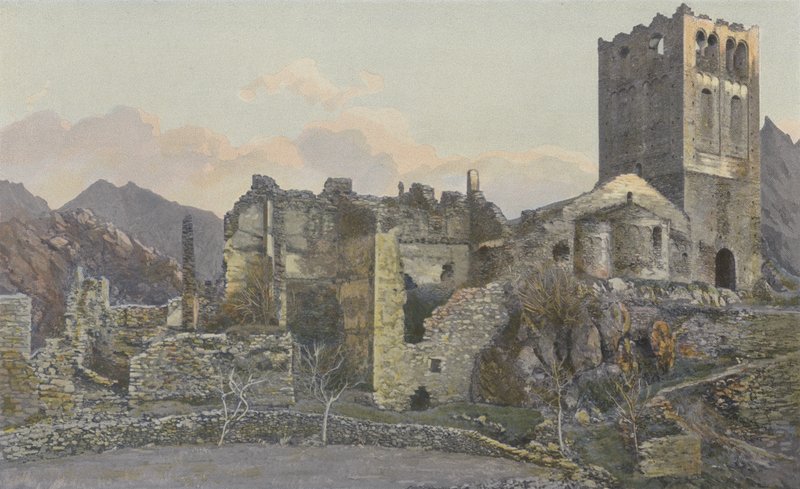 Casteil, Ruiny starego klasztoru St-Martin-du-Canigou autorstwa French Photographer