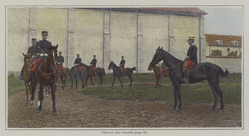 Szkolenie kawalerzystów (zdjęcie kolorowe) autorstwa French Photographer