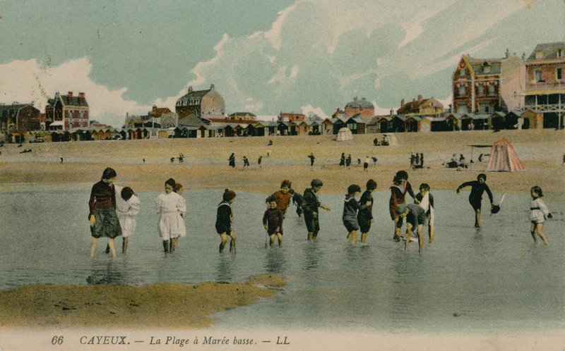Cayeux, plaża w Maree basse. Pocztówka wysłana 27 lipca 1913 r. autorstwa French Photographer