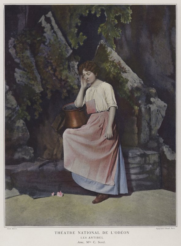 Cecile Sorel jako Jane w Les Antibel (kolorowe zdjęcie) autorstwa French Photographer