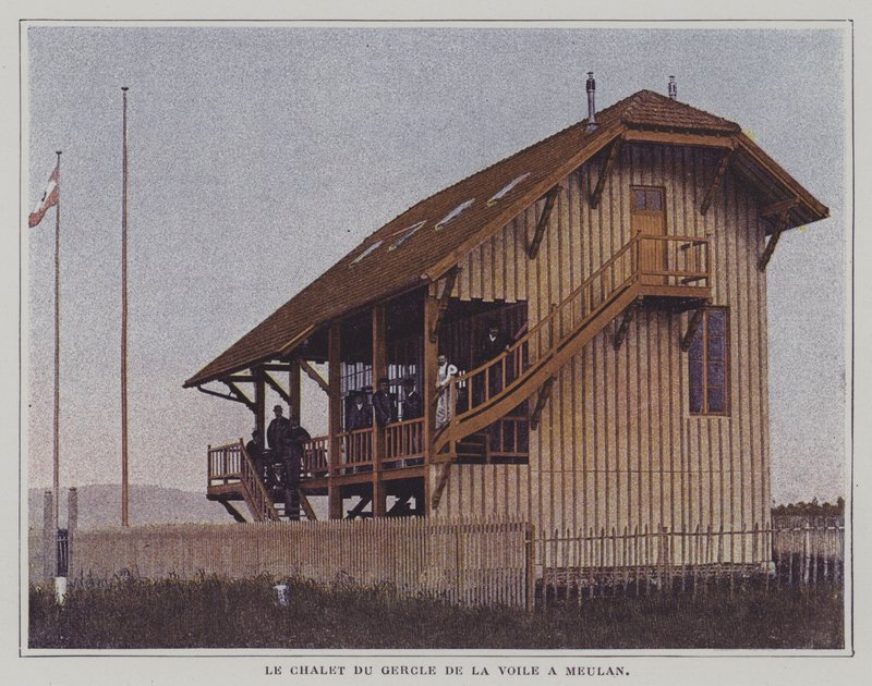 Chalet Klubu Żeglarskiego Meulan, Paryż (zdjęcie kolorowe) autorstwa French Photographer