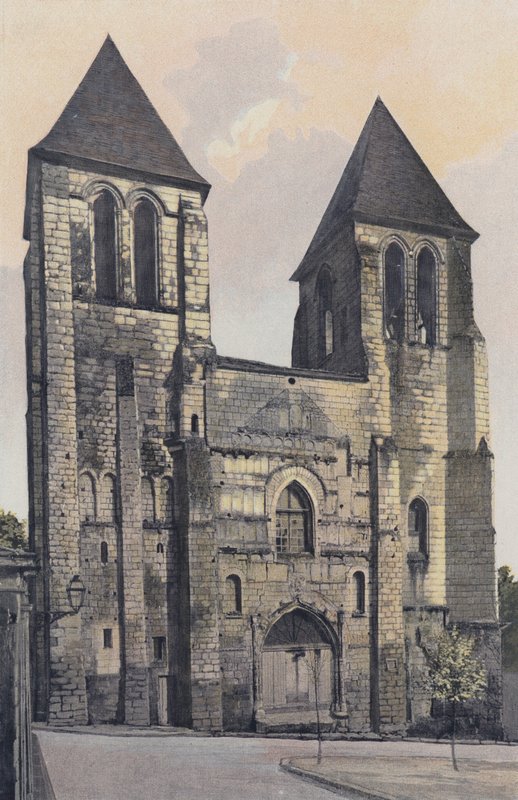 Chinon, kościół Saint-Mexme, fasada O (szkoła) autorstwa French Photographer