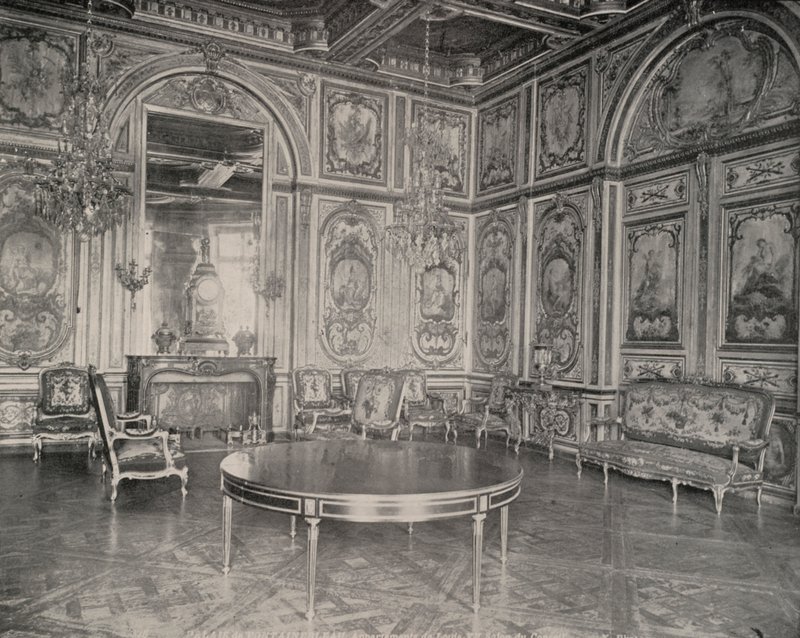 Pokój Radców, Pałac Fontainebleau (zdjęcie czarno-białe) autorstwa French Photographer