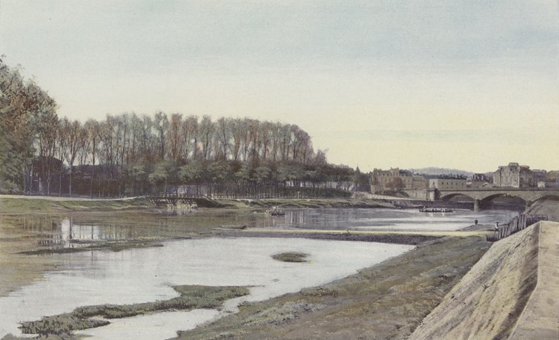 Dax, LAdour w górę rzeki od Pont de Ville autorstwa French Photographer