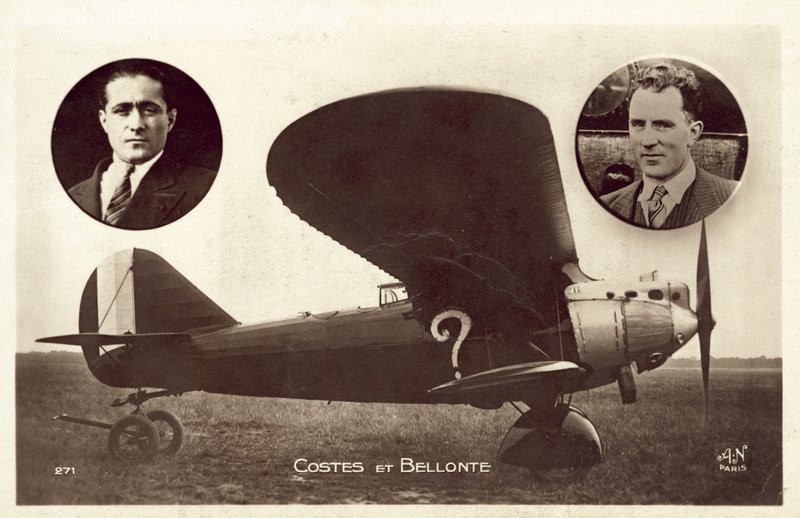 Dieudonne Costes i Maurice Bellonte, francuscy lotnicy (zdjęcie czarno-białe) autorstwa French Photographer