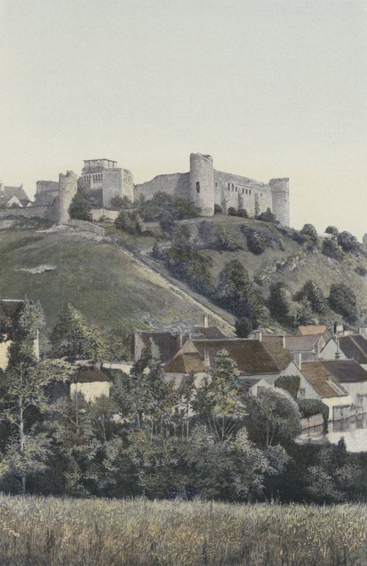 Druyes, zamek, widok z jeziora autorstwa French Photographer