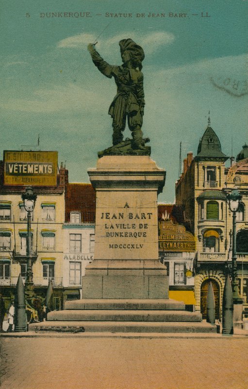 Dunkierka - Posąg Jeana Barta. Pocztówka wysłana w 1913 roku. autorstwa French Photographer