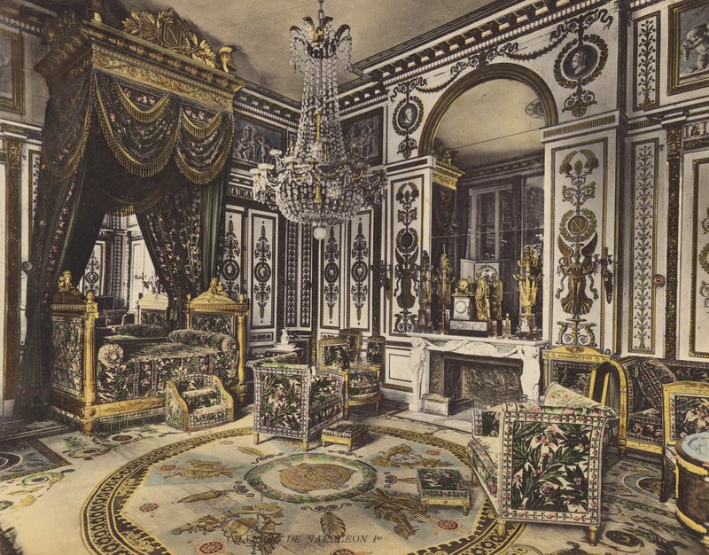 Fontainebleau: sypialnia Napoleona I (zdjęcie kolorowe) autorstwa French Photographer