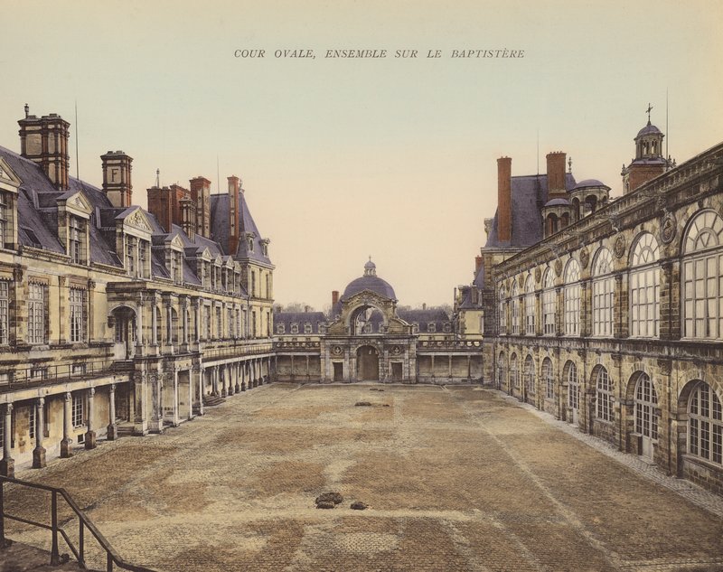 Fontainebleau: Cour Ovale, zespół na baptysterium (zdjęcie kolorowe) autorstwa French Photographer