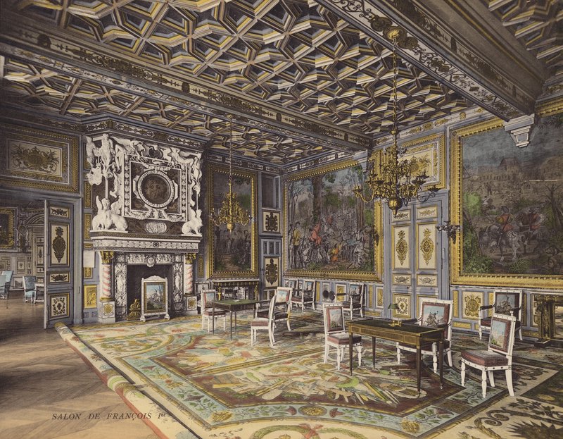 Fontainebleau: Salon Franciszka I (zdjęcie kolorowe) autorstwa French Photographer