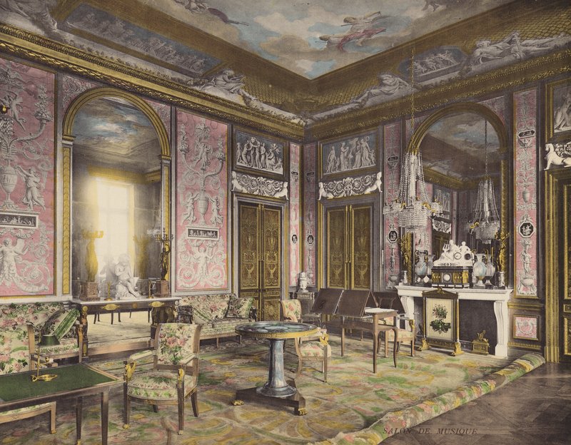 Fontainebleau: Salon de Musique (zdjęcie kolorowe) autorstwa French Photographer
