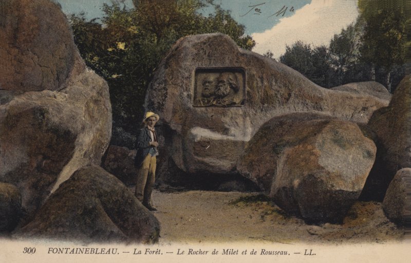 Fontainebleau, La Foret, Skała Miletu i Rousseau autorstwa French Photographer