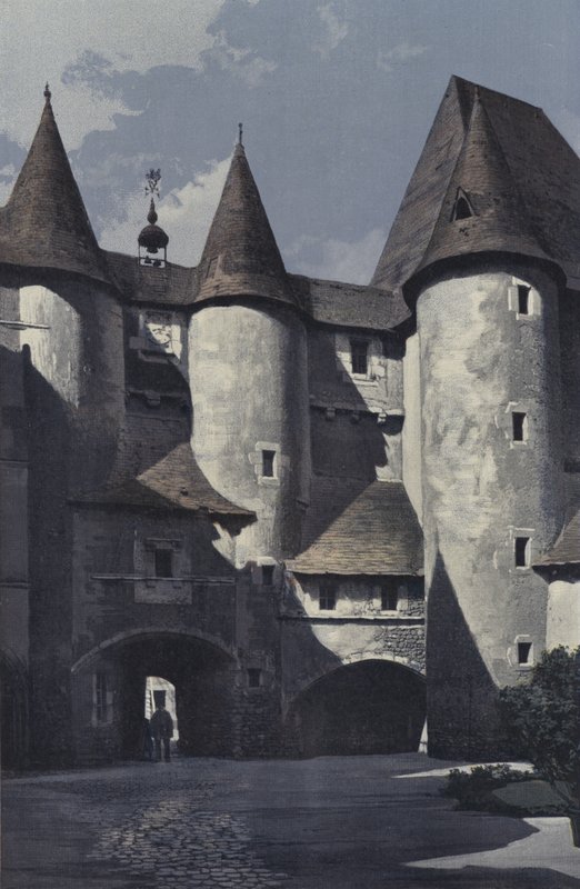 Fougeres-sur-Bievre, Zamek, Fasada na dziedzińcu autorstwa French Photographer