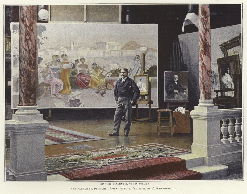 Francois Flameng w swoim warsztacie autorstwa French Photographer