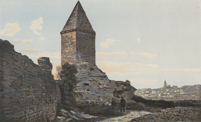 Frejus, rzymskie mury obronne (Latarnia, zwana Augustem) i widok ogólny autorstwa French Photographer