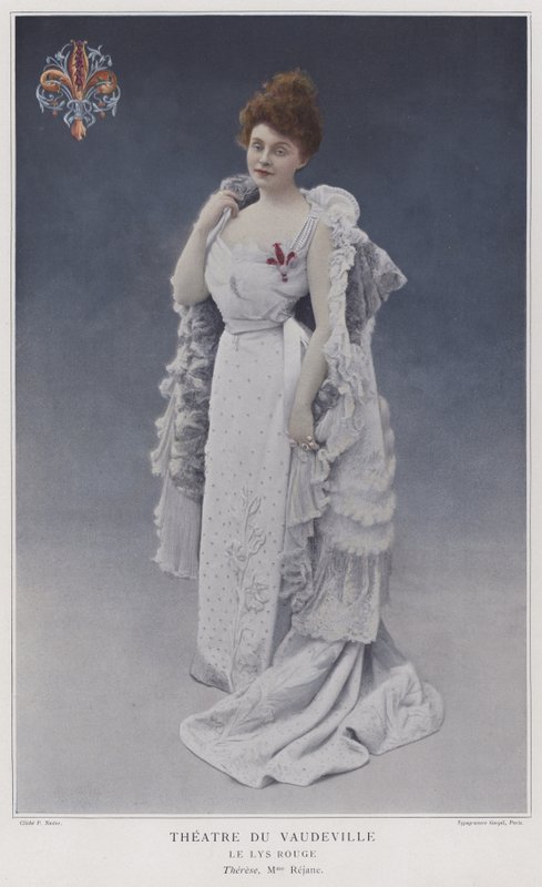 Gabrielle Rejane jako Therese w Le Lys Rouge (kolorowe zdjęcie) autorstwa French Photographer