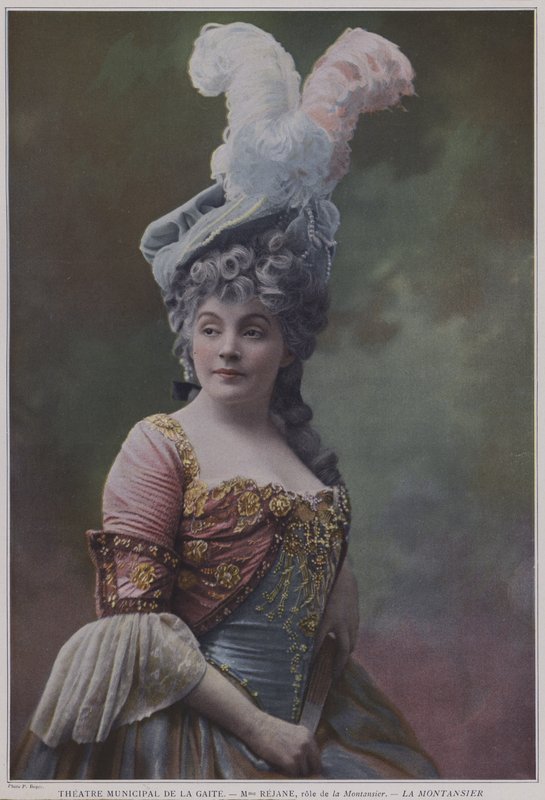 Gabrielle Rejane w tytułowej roli w La Montansier (kolorowe zdjęcie) autorstwa French Photographer