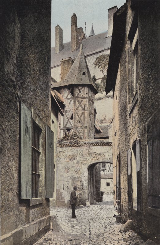 Gien, ulica prowadząca do zamku autorstwa French Photographer