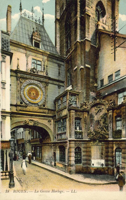 Gros Horloge, Rouen (kolorowe zdjęcie) autorstwa French Photographer