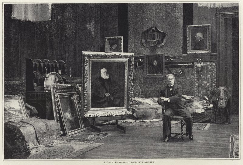 Jean-Joseph Benjamin-Constant w swoim warsztacie autorstwa French Photographer