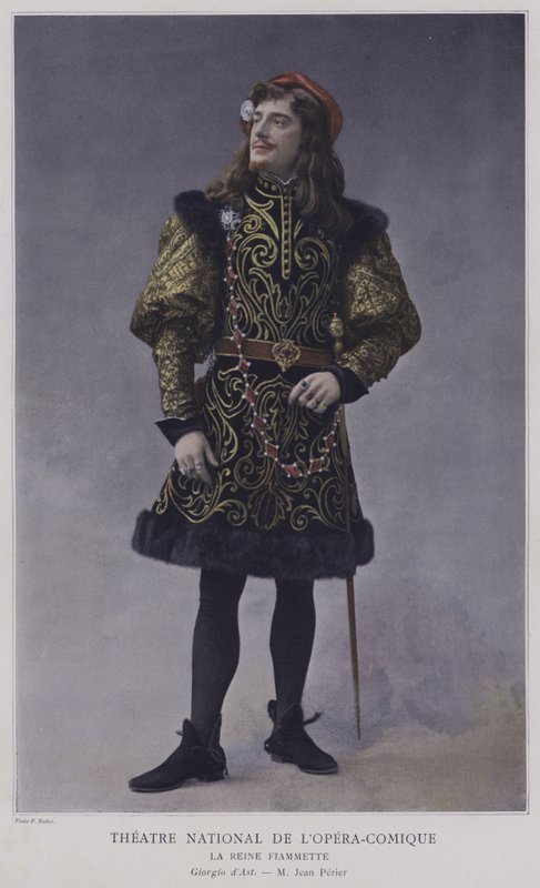 Jean Perier jako Giorgio dAst w La Reine Fiammette (kolorowe zdjęcie) autorstwa French Photographer
