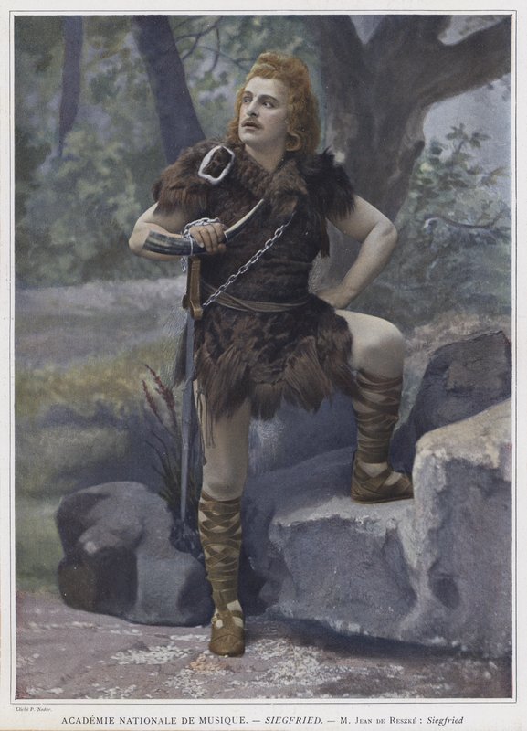 Jean de Reszke w tytułowej roli w Zygfrydzie (kolorowe zdjęcie) autorstwa French Photographer