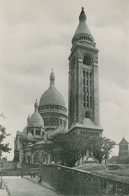La Basilique du Sacre-Coeur, Campanile, Bazylika Sacre-Coeur i Campanile (fotograwiura) autorstwa French Photographer