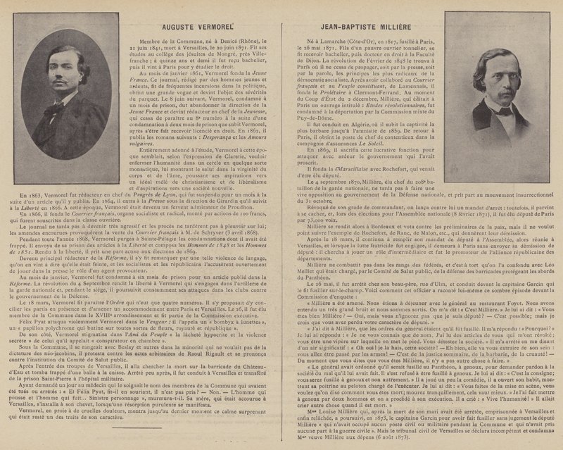 Komuna Paryska, Auguste Vermorel, Jean-Baptiste Milliere (zdjęcie czarno-białe) autorstwa French Photographer