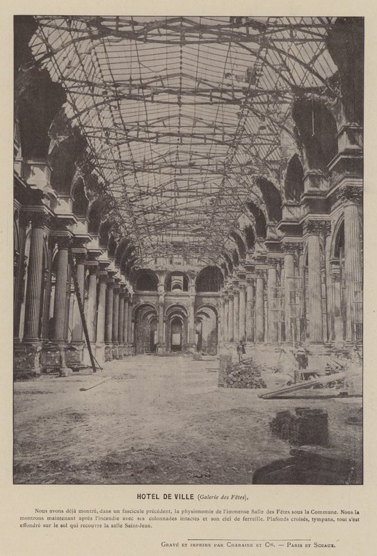Komuna Paryska, Hotel De Ville, Galerie des Fetes (zdjęcie czarno-białe) autorstwa French Photographer