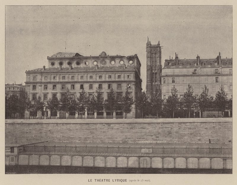 Komuna Paryska, Le Theatre Lyrique, po 25 maja (zdjęcie czarno-białe) autorstwa French Photographer