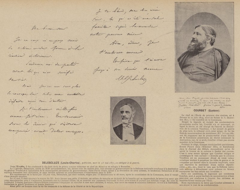 Komuna Paryska, Louis-Charles Delescluze, Gustave Courbet (zdjęcie czarno-białe) autorstwa French Photographer