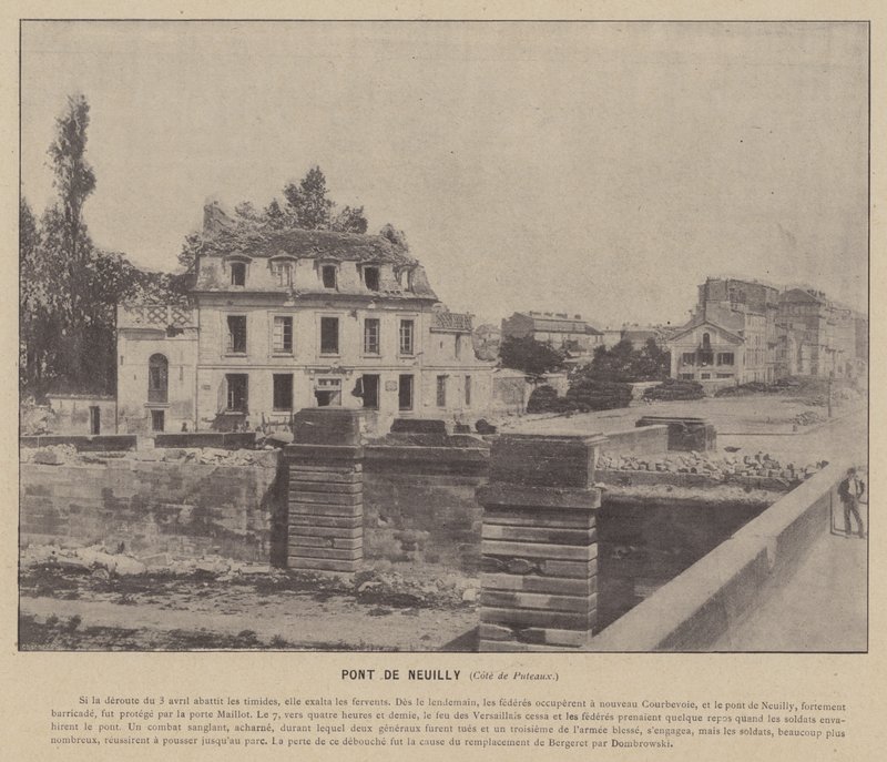 Komuna Paryska, Pont De Neuilly, Cote de Puteaux (zdjęcie czarno-białe) autorstwa French Photographer