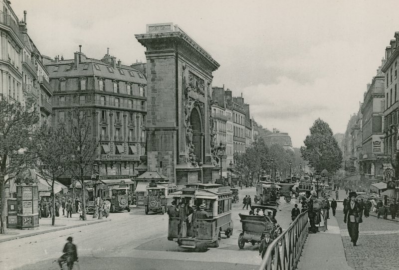 La Porte et le Boulevard Saint-Denis, Brama Saint-Denis i Bulwar (fotograwiura) autorstwa French Photographer