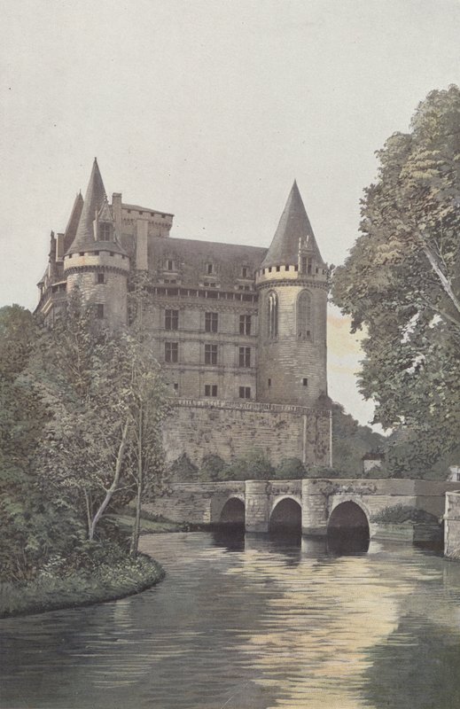 La Rochefoucauld, Zamek, Widok z brzegów Tardoire autorstwa French Photographer