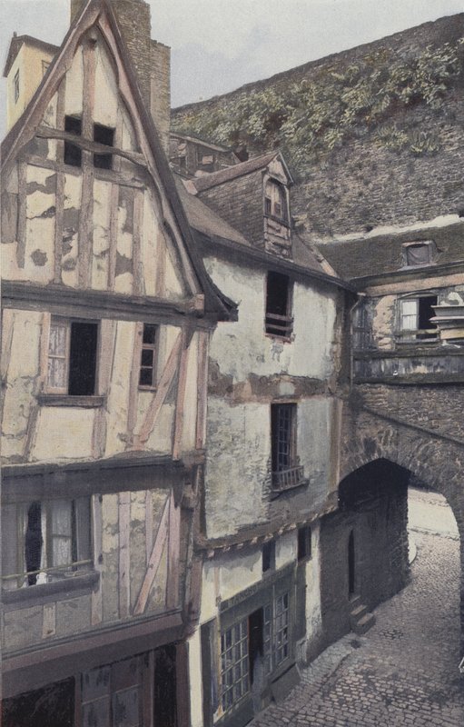 Laval, Porte Beucheresse i domy vicilles autorstwa French Photographer