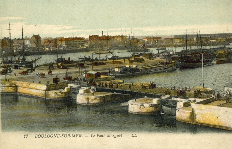 Pont Marguet, Boulogne-sur-Mer (kolorowe zdjęcie) autorstwa French Photographer