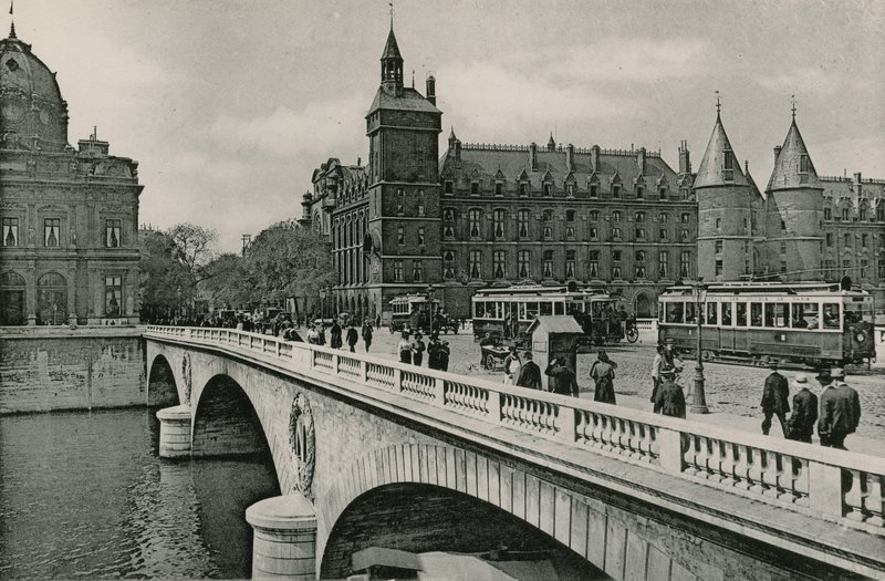 Pont au Change i Palais de Justice, Pont au Change i Trybunał Sprawiedliwości (fotografika) autorstwa French Photographer