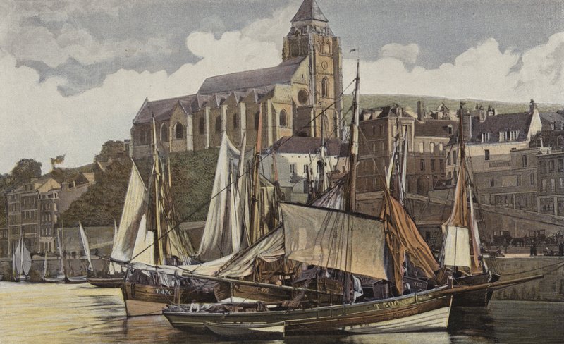 Le Treport, Kościół i port autorstwa French Photographer