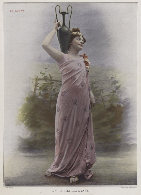 Mademoiselle Dehelly jako Leda w Le Cygne (kolorowe zdjęcie) autorstwa French Photographer