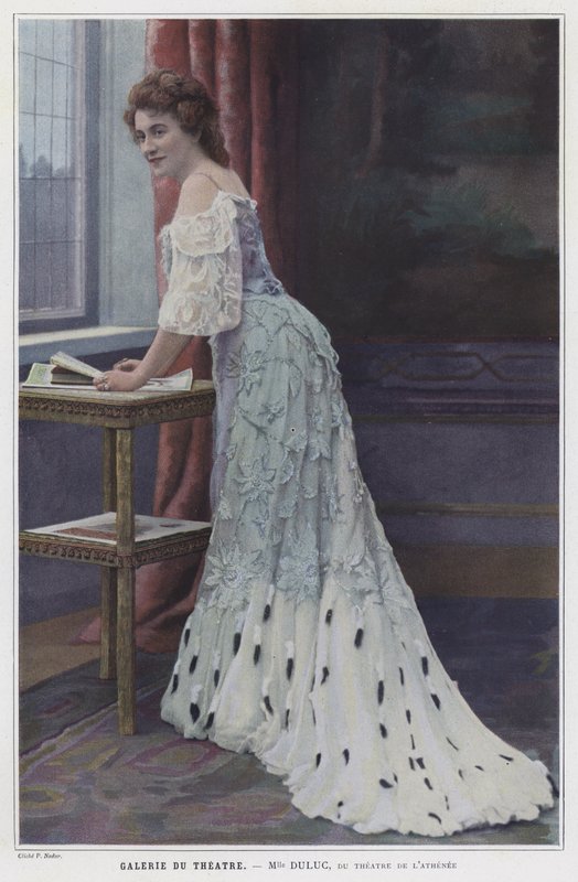 Mademoiselle Duluc, francuska aktorka (kolorowe zdjęcie) autorstwa French Photographer