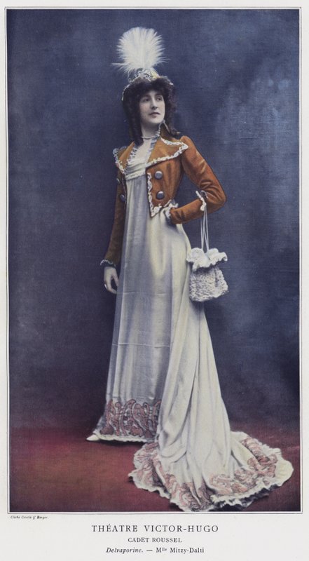 Mademoiselle Mitzy-Dalti jako Delvaporine w Cadet Roussel (kolorowe zdjęcie) autorstwa French Photographer