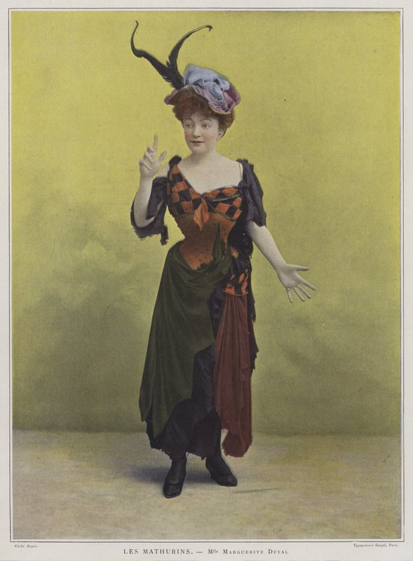 Marguerite Deval, francuska aktorka i śpiewaczka operowa (kolorowe zdjęcie) autorstwa French Photographer
