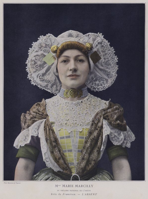 Marie Marcilly jako Francisca w LAnieobecna (kolorowe zdjęcie) autorstwa French Photographer